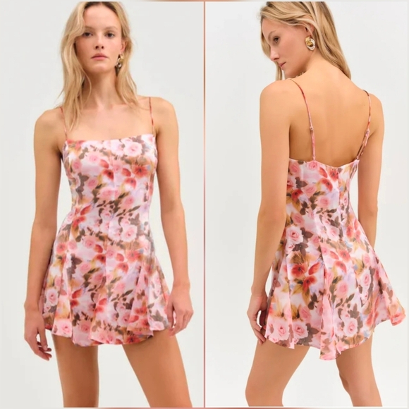 For Love And Lemons Dresses & Skirts - For Love & Lemons  Fallen Floral Mini Dress Large NWT